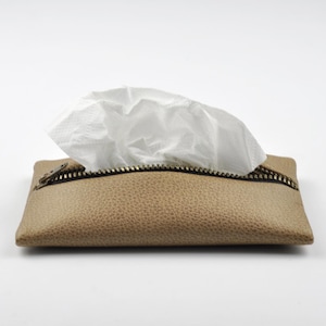 Porta fazzoletti da tasca con cerniera, piccolo porta fazzoletti da viaggio in pelle per borsa, marrone/blu/verde/bianco
