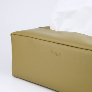 PU Leather Tissue Box Holder, Rectangle Tissue Box Cover , Facial Tissue Holder, Soft Touch, Khaki image 4