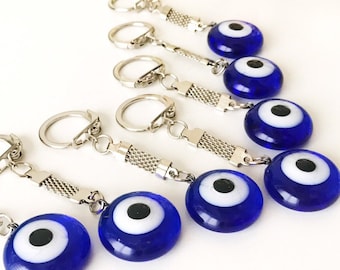 Evil Eye Keychain, New Home Gift Ideas, Women’s Keyring for Protection, Christmas Gift for Friend, Minimal Evil Eye Key Chain