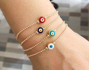 miami cuban link chain bracelet with evil eyegold curb link chain bracelet with greek eye