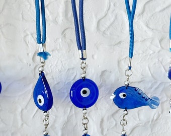 Evil Eye Car Charm for Rear View Mirror Protection, Good Vibes Evil Eye Mirror Charms for Safe Travels
