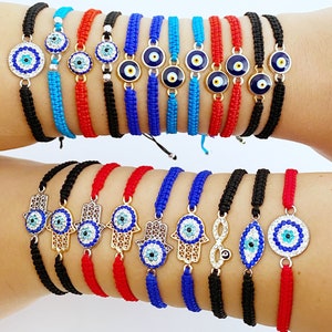 Greek Evil Eye Bracelet, Nazar Luck Bracelet for Men and Women, Macrame Bracelet For Her, Evil Eye Protect, Adjustable Friendship Bracelet