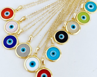 Murano Evil Eye Necklace, Necklace for women, Gold Evil Eye Necklace, Greek Jewelry Gift, Birthday gift for Her, Evil Eye Protection