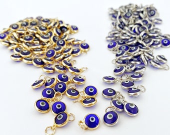 Evil Eye Jewelry 30pcs Double Sided Evil Eye Charms 8x11 mm Turkish Eye,DIY Jewelry Supply Red Evil Eye Charms Wholesale Charms