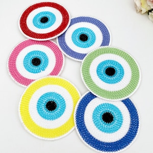 Evil Eye Coaster Set of 6, Stylish Evil Eye Coasters for Home Decor, Unique Housewarming Gift for Protection