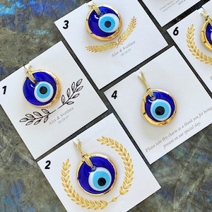 Evil Eye Bead, Unique Wedding Favors, Personalized Greek Wedding, Gold Evil Eye Beads, Wedding Favors for Guests, Personalized Card Gift