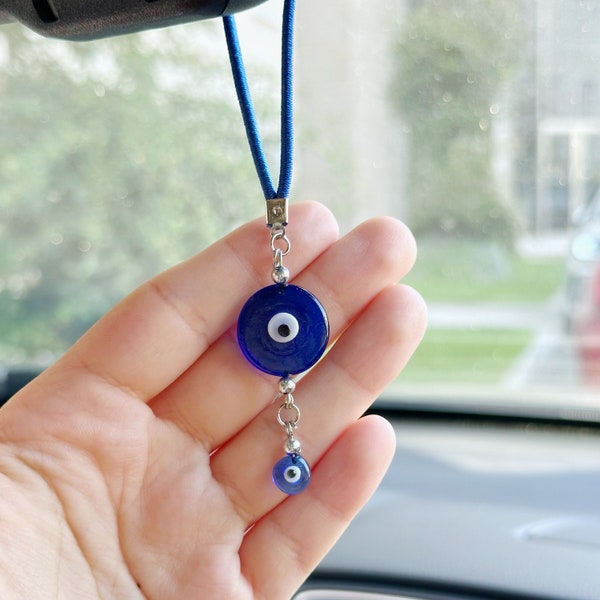 Evil Eye Car Mirror Hanging, Car Amulet, Glass Evil Eye Bead, Greek New Car Gift, Evil Eye Protection, Rearview Mirror Charm, Evil Eye Decor