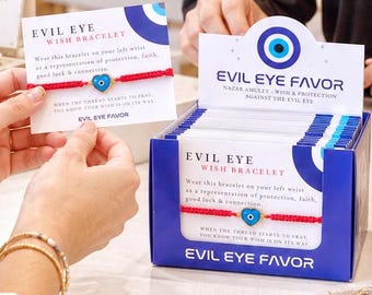 Adjustable Evil Eye Bracelet - String Wish Bracelet, Choose Your Color & Charm