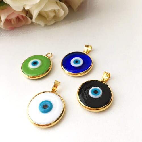20 Evil Eye Cabochons 6mm Evil Eye Resin Cabs Blue Eye Etsy