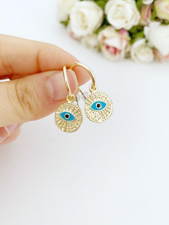 Evil eye hoop sale earrings