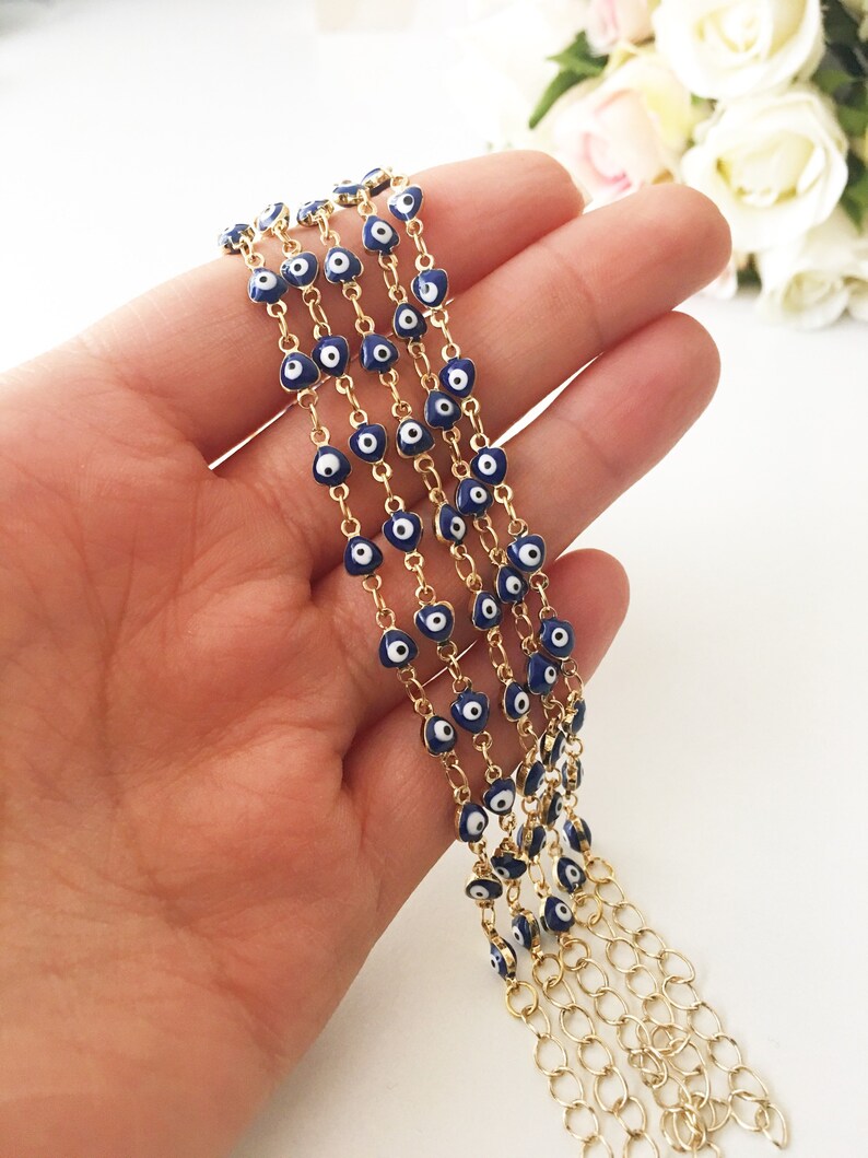 Blue evil eye bracelet evil eye chain bracelet turkish evil Etsy México
