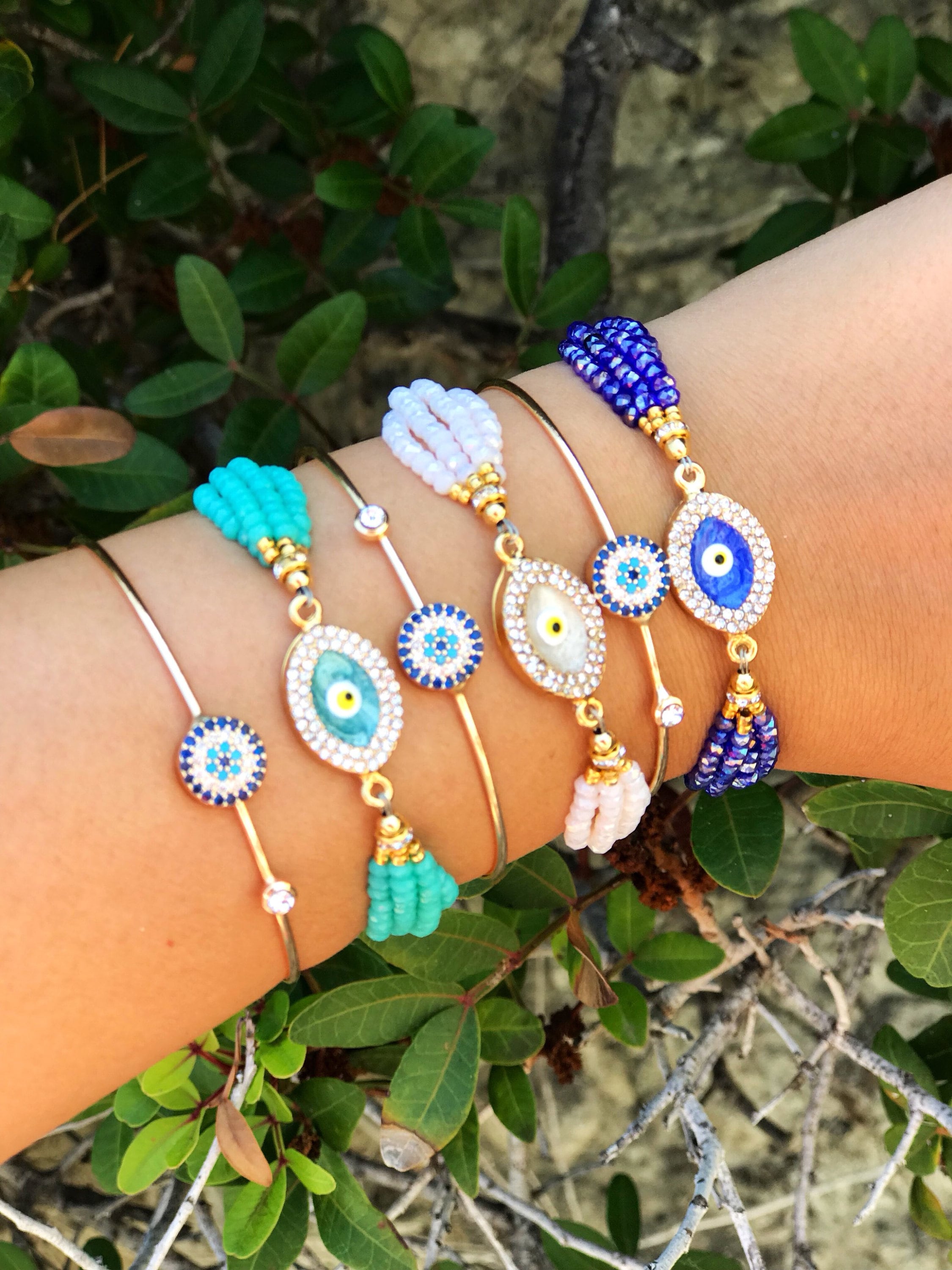 Evil Eye Bracelet Blue Evil Eye Bracelet Beaded Bracelet Etsy
