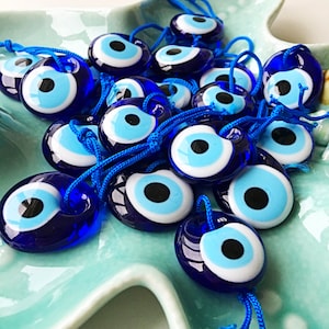 50 pcs Unique wedding favor Turkish evil eye bead 3.5cm nazar boncuk evil eye charm wedding favor gift, engagement favor, bulk gift image 3