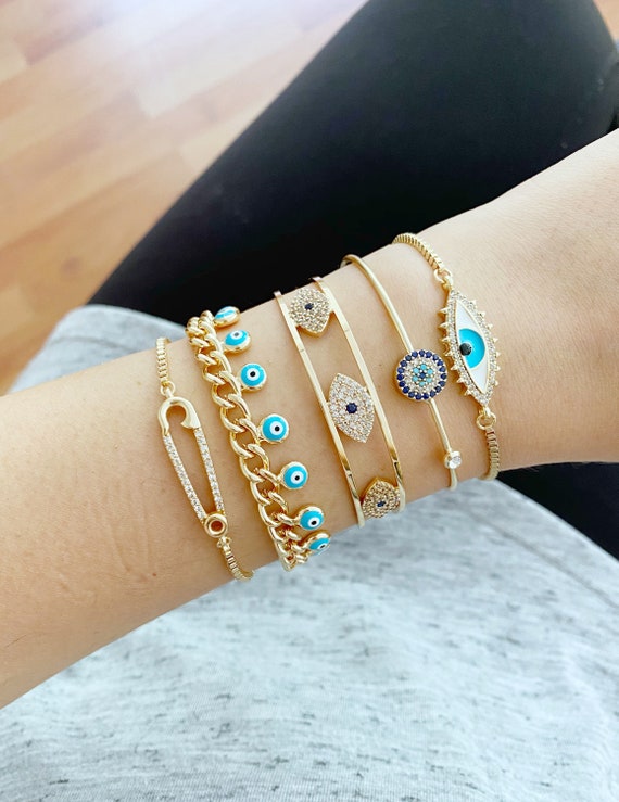 Evil eye shop jewelry set