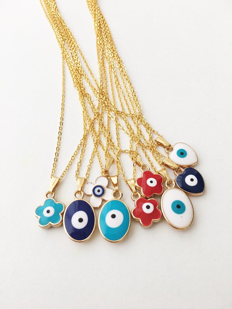 clover charm necklace eye evil eye jewelry blue evil eye evil eye charm necklace Evil eye necklace gold chain necklace evil eye beads