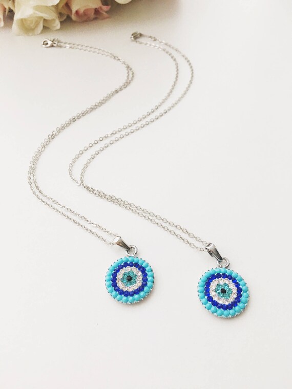 Evil Eye Necklace Turquoise Beads Necklace Turquoise Evil Eye  