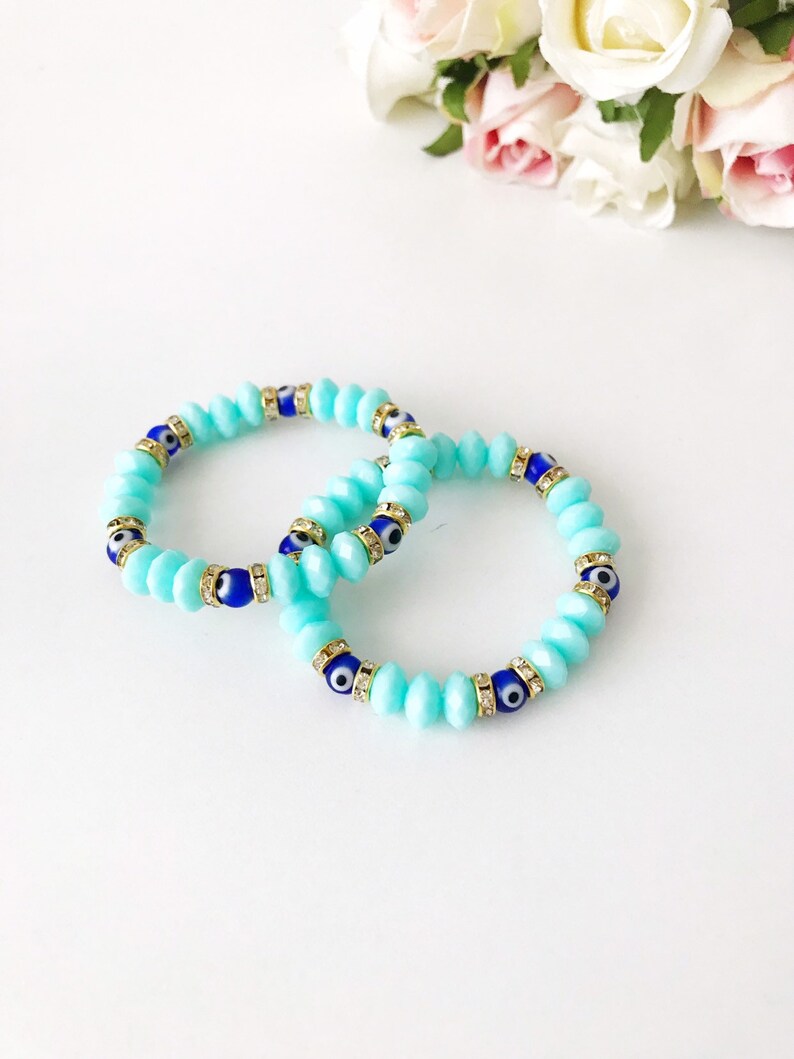 Baby Evil Eye Bracelet Evil Eye Bracelet Glass Eye Bead Etsy