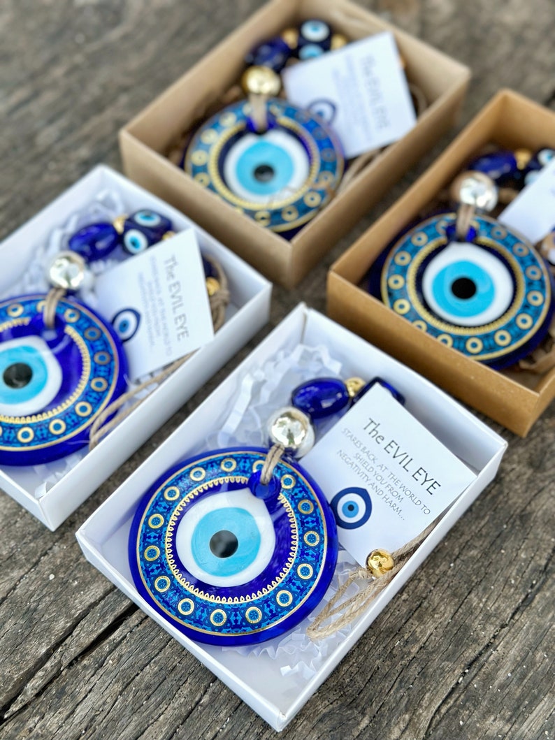 Greek Evil Eye Wall Hanging, Christmas Home Decor, Housewarming Gift, Christmas Ornament, Evil Eye Home Decor, House Protection imagen 4