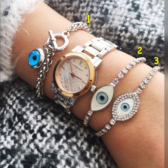 Trending Adjustable Silver Stainless Steel Diamond Nug Stone Hanging/Latkan  Evil Eye Nazar Suraksha Kavach Friendship