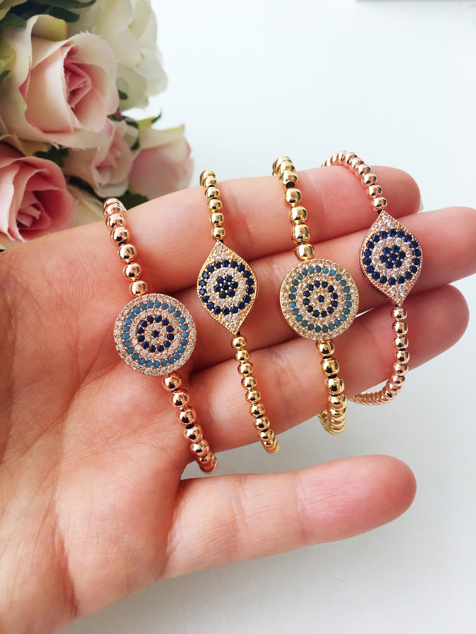 evil eye bracelet real gold
