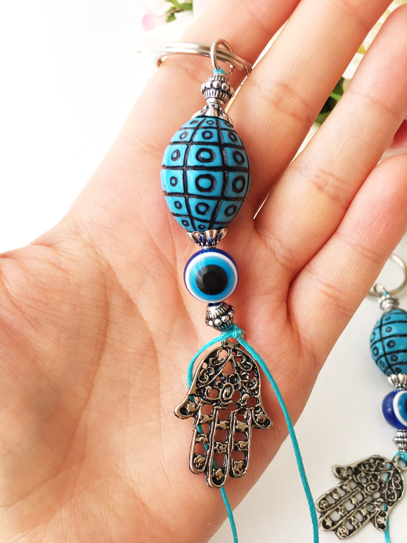 Evil Eye Keychain Boho Keyring Turkish Evil Eye Bag Charm Etsy