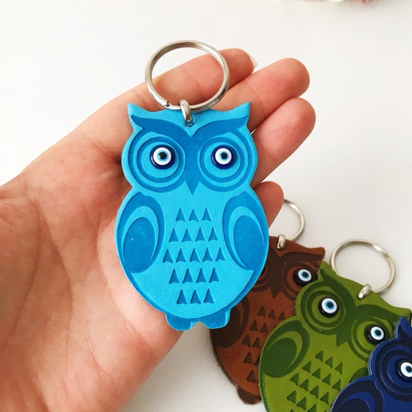 Porte-clés hibou, porte-clés mauvais œil, cadeaux hibou, cadeau d’amant ow, porte-clés hibou, porte-clés hibou, bijoux mauvais œil, porte-bonheur porte-bonheur, chaîne de sac