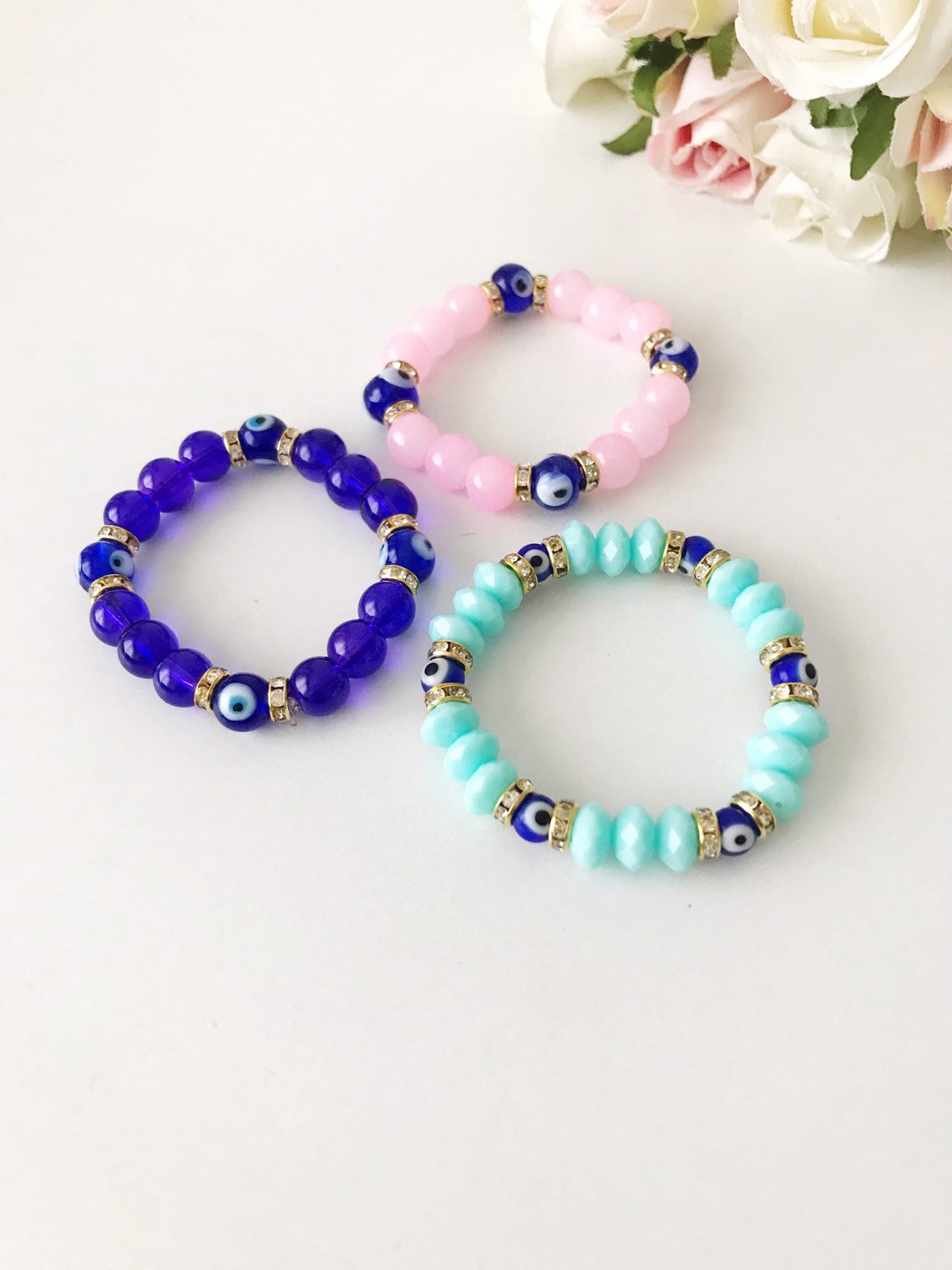 Baby Evil Eye Bracelet Evil Eye Bracelet Glass Eye Bead Etsy
