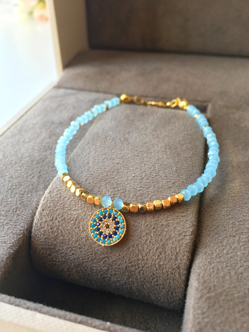 Evil Eye Bracelet Charm Evil Eye Bracelet Blue Red Beaded Etsy