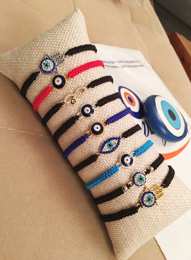 Evil Eye Bracelet String Evil Eye Bracelet Macrame Evil Eye Etsy