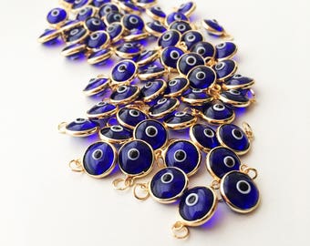 Evil eye charm | blue evil eye beads | glass evil eye charms | evil eye beads connectors | turkish evil eye jewelry | evil eye necklace