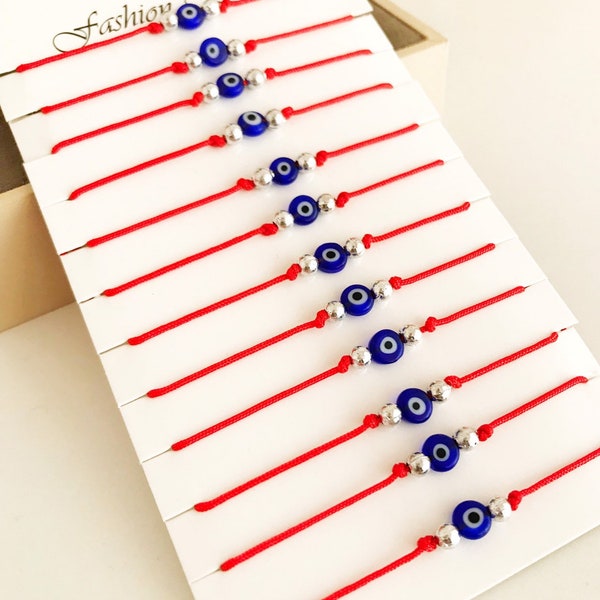 Red string evil eye bracelet, blue evil eye bead, evil eye jewelry, greek evil eye, thread bracelet, adjustable bracelet, evil eye charm