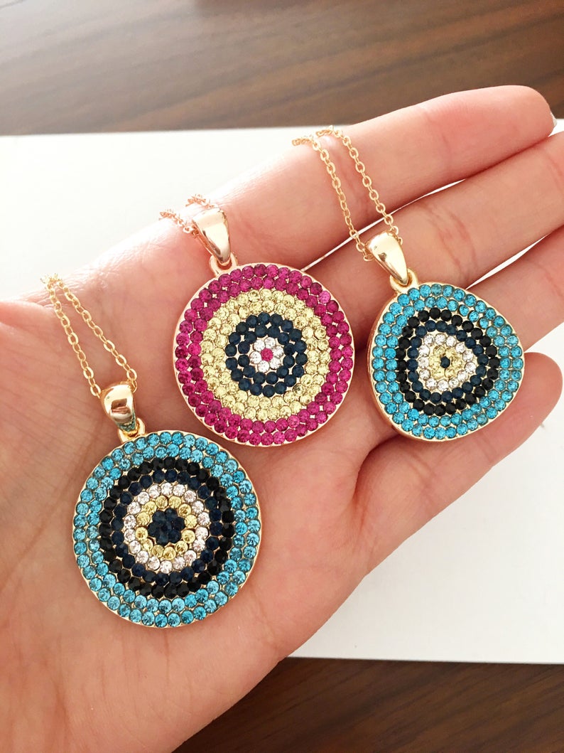 12 Perline Vetro Evil Eye Nazar Boncuk - Blu, 3x3.5cm, Per DIY Gioielli E Decorazioni - Foto 6