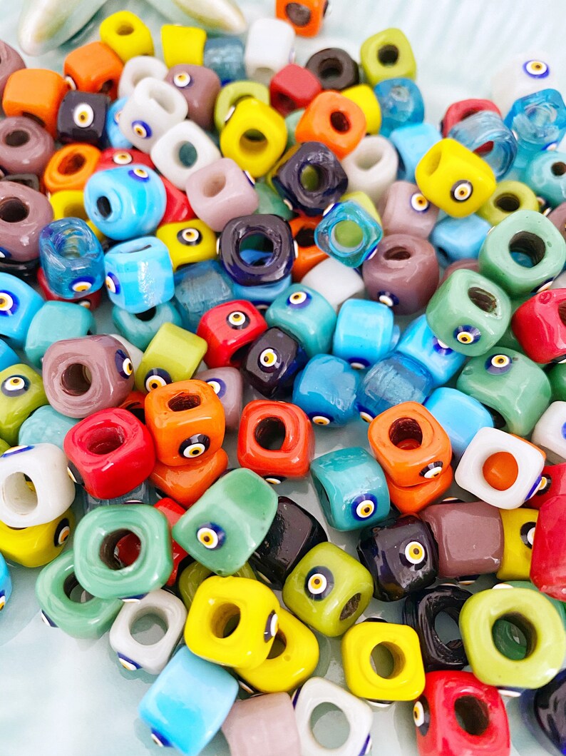 Evil Eye Beads 10 to 100 Mix Beads Handmade Murano Glass Etsy