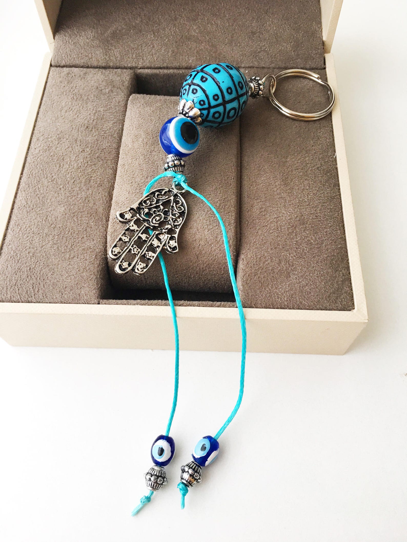 Evil Eye Keychain Boho Keyring Turkish Evil Eye Bag Charm Etsy