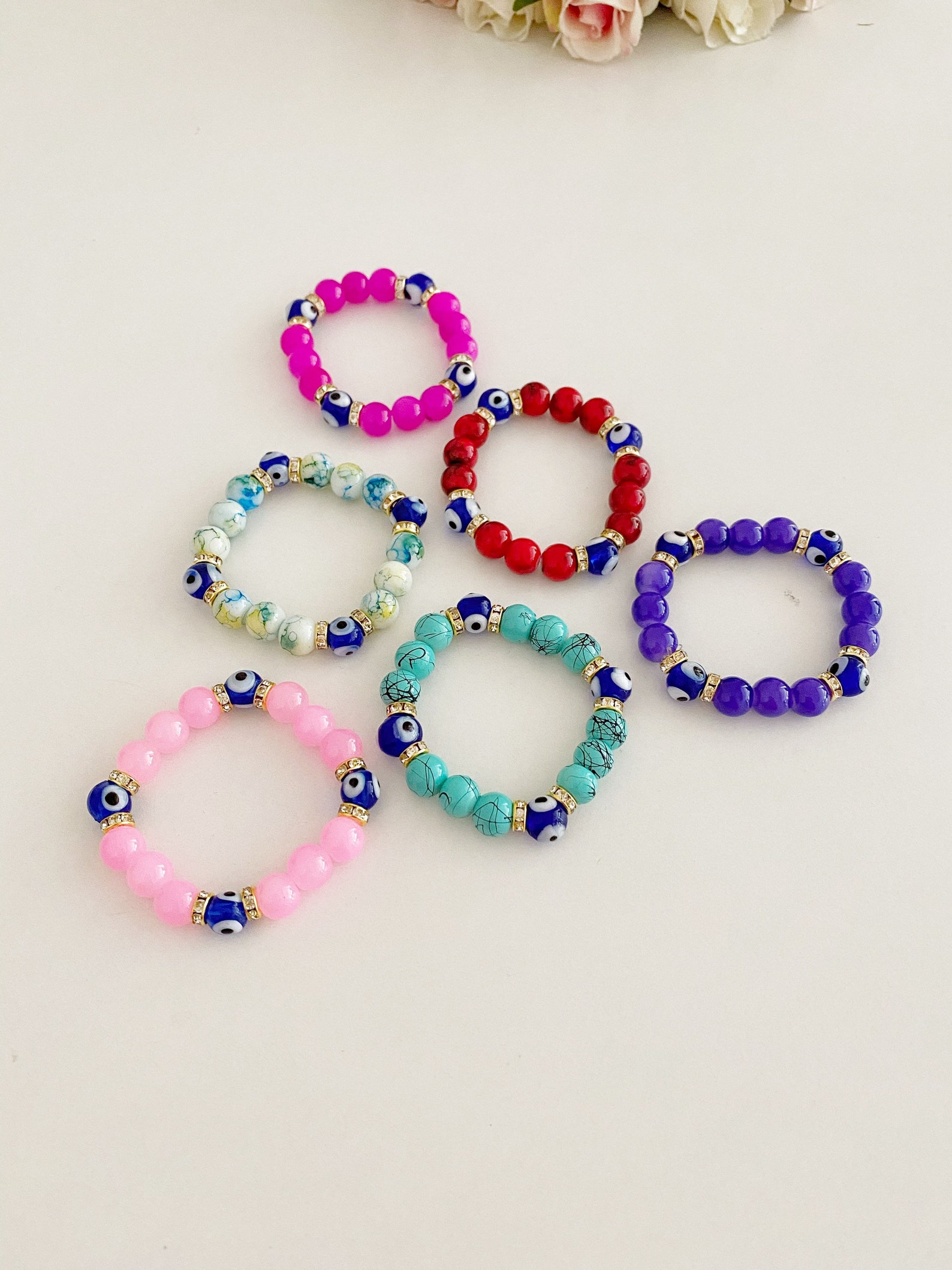 Baby evil eye bracelet evil eye bracelet glass eye bead Etsy