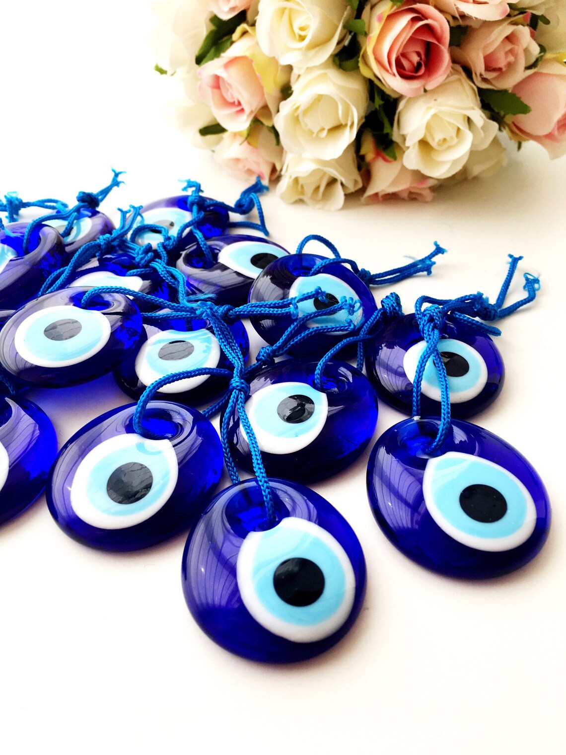 100 Pcs Blue Evil Eye Charm Beads 4.5cm Evil Eye Charm Etsy