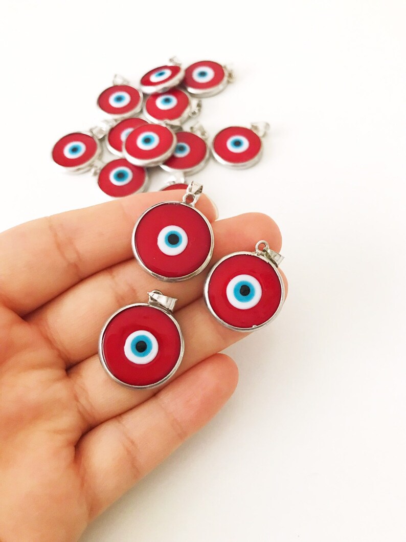 Red Evil Eye Bead BULK Murano Glass Beads Evil Eye Pendant Etsy