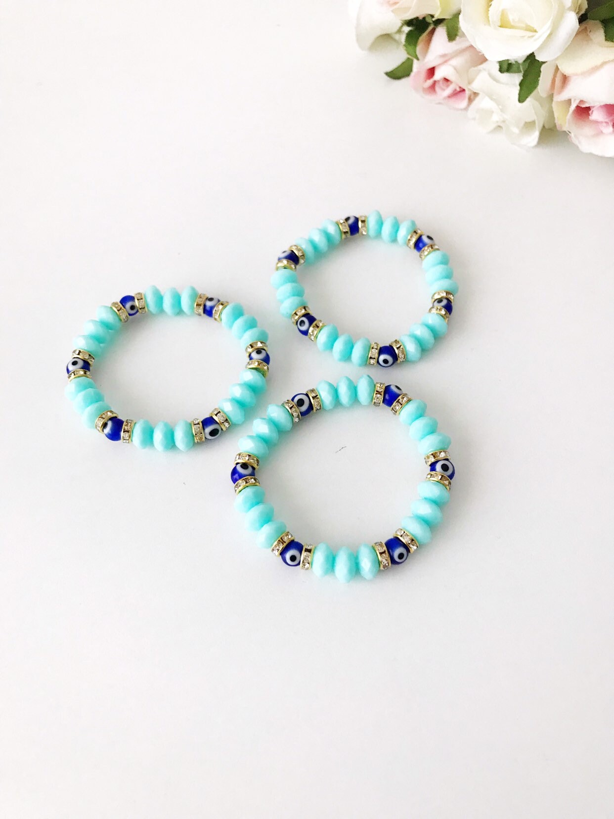 Baby Evil Eye Bracelet Evil Eye Bracelet Glass Eye Bead Etsy