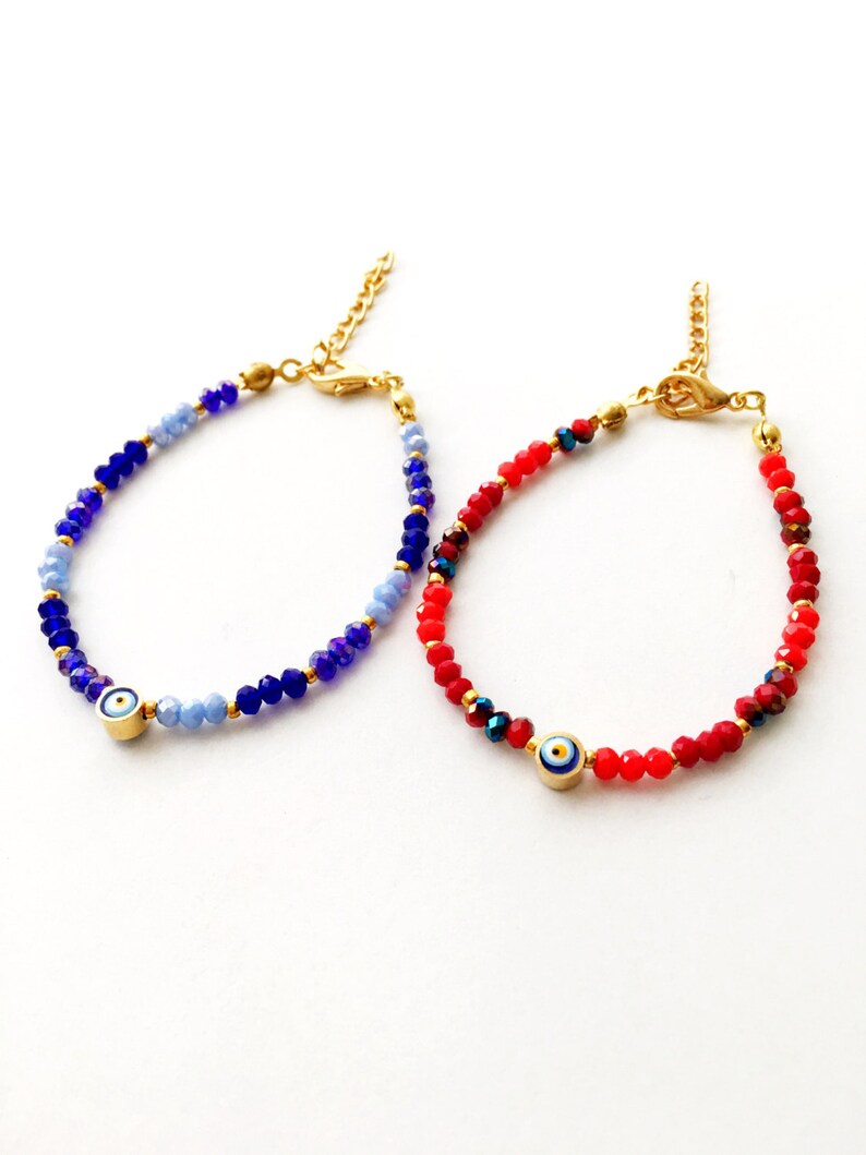 Evil Eye Bracelet Red Beaded Bracelet Miyuki Beads Bracelet Etsy
