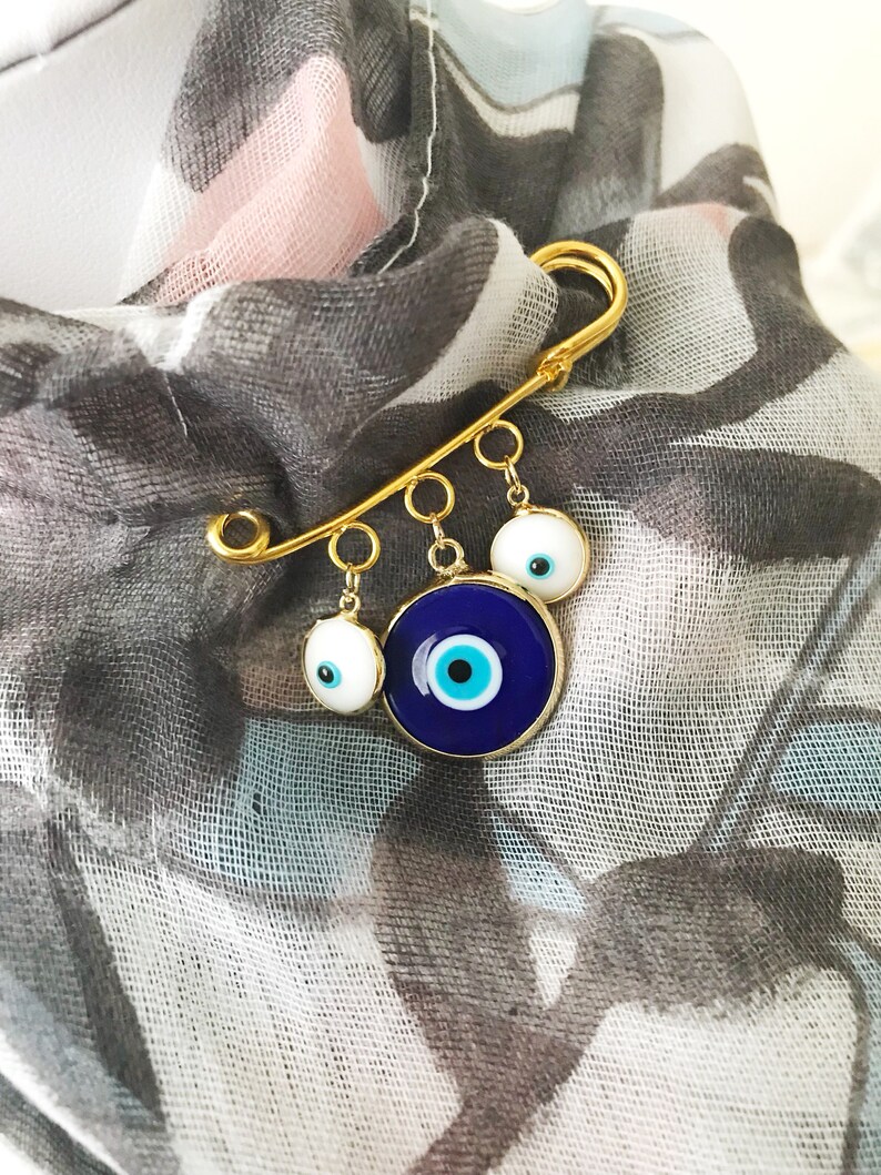 Blue evil eye bead evil eye safety pin murano evil eye bead Etsy