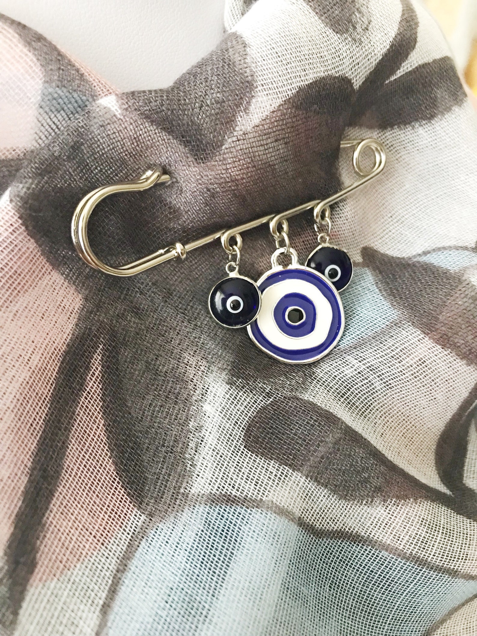 Evil eye pin brooches evil eye safety pin evil eye brooch Etsy
