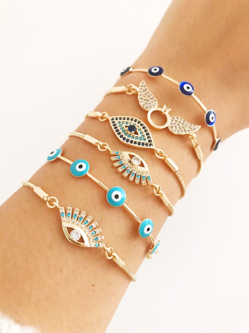 Evil eye bracelet bangle bracelet cuff bracelet evil eye Etsy