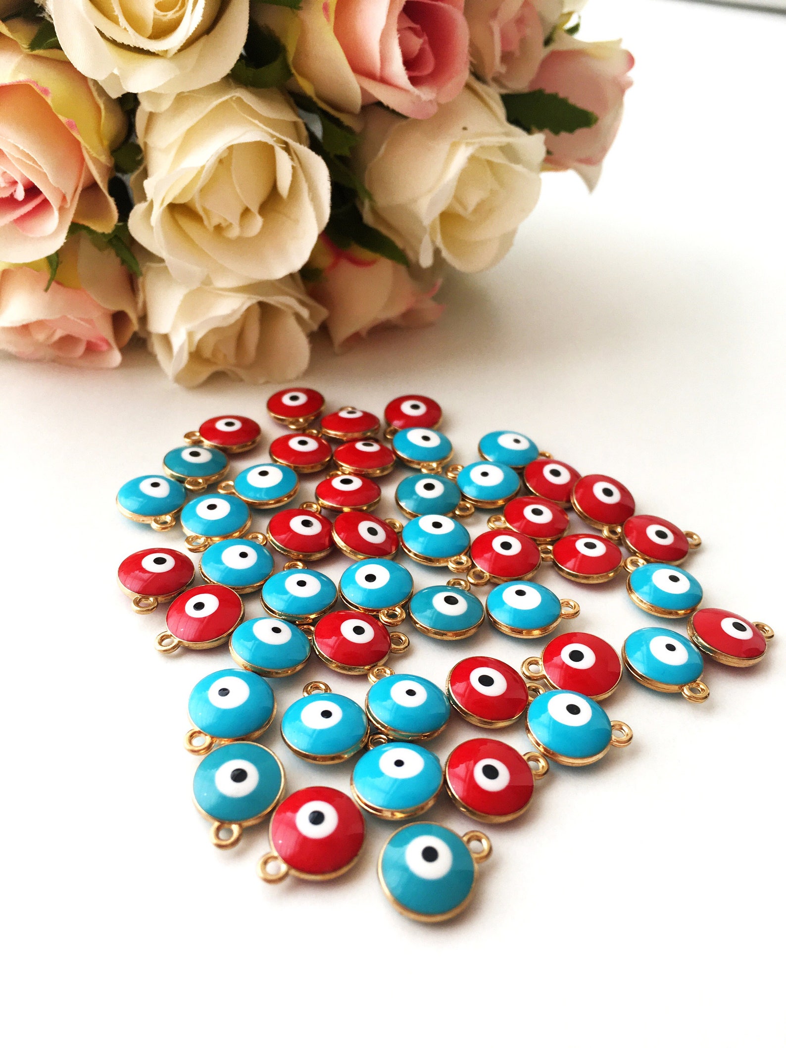 5 Pcs Evil Eye Charm Evil Eye Charm for Necklace Gold Etsy
