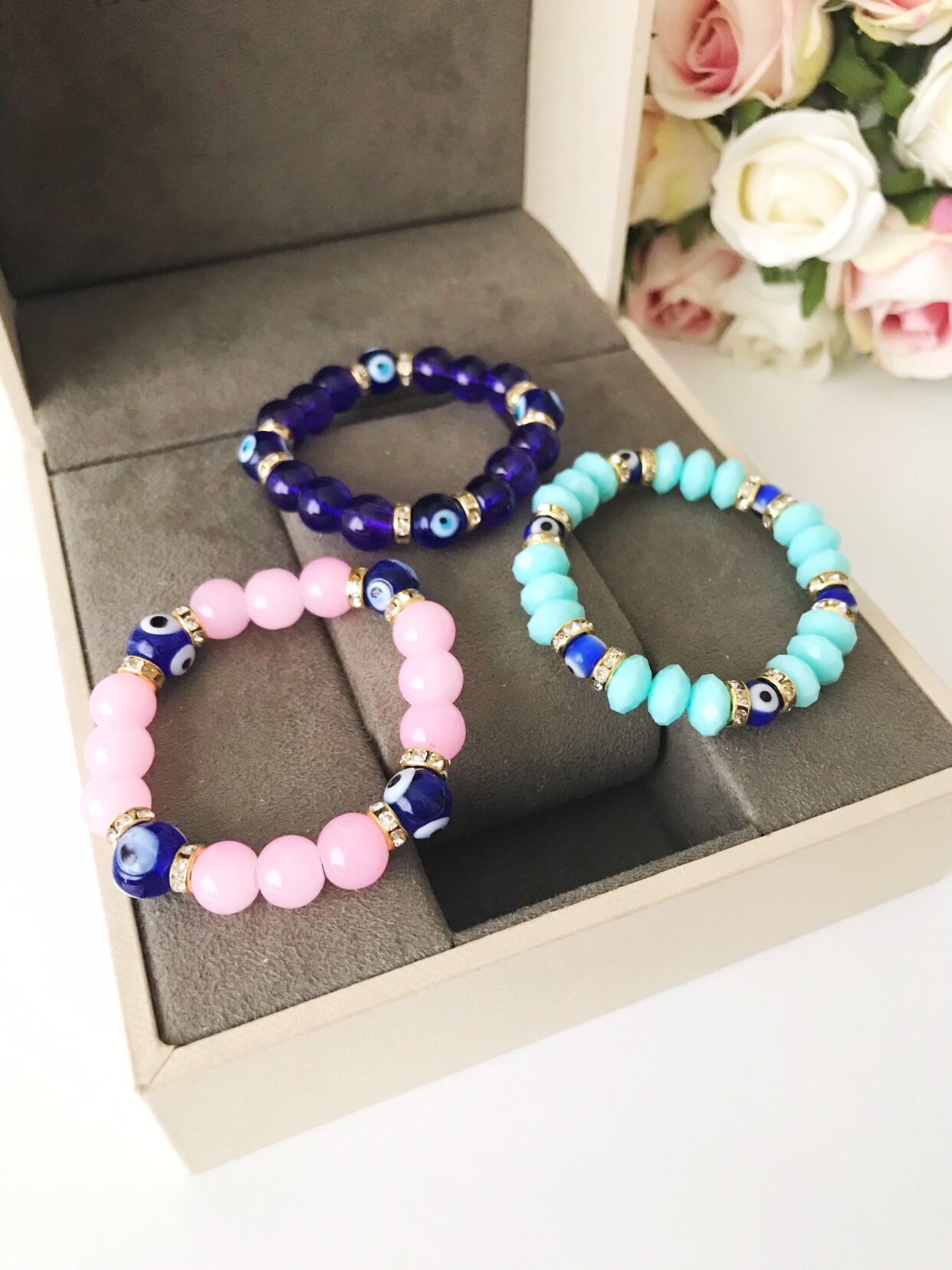 Baby evil eye bracelet evil eye bracelet glass eye bead Etsy