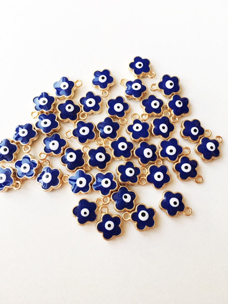 5 Pcs Four Leaf Clover Evil Eye Pendant Four Leaf Clover Etsy