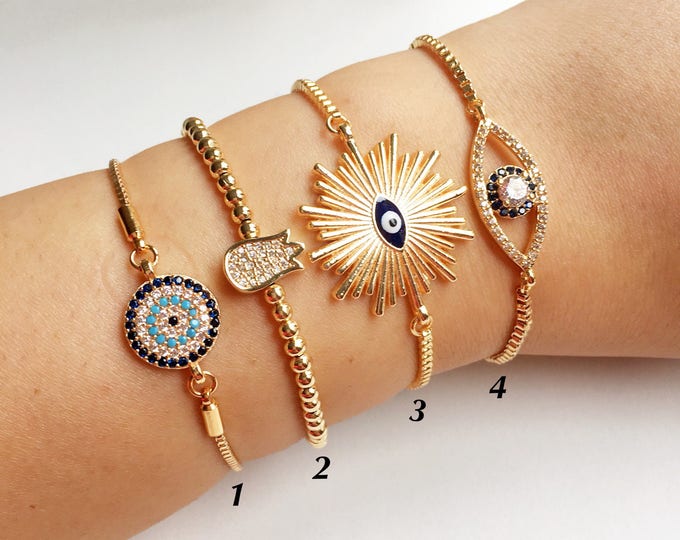 Four Clover Leaf Evil Eye Necklace Choker Necklace Clover Etsy