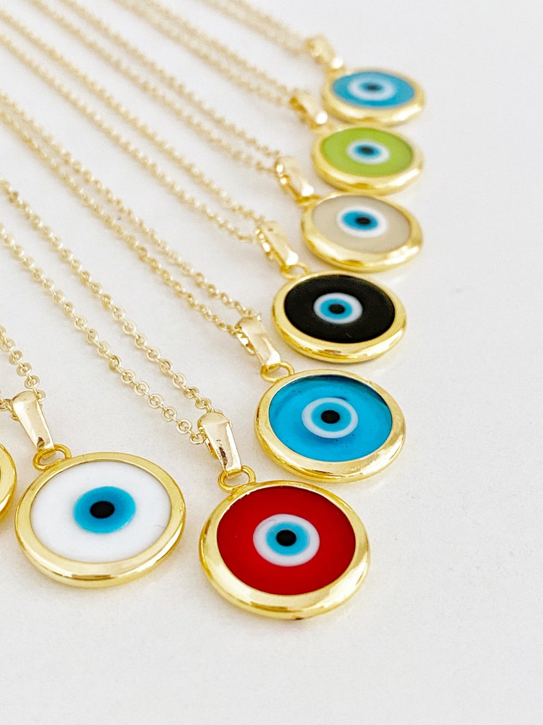 Blue Evil Eye Necklace Gold Necklace Handmade Murano Bead Etsy