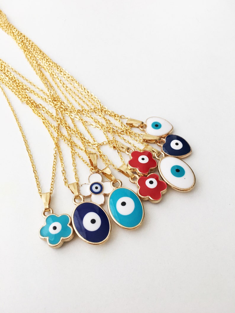 clover charm necklace eye evil eye jewelry blue evil eye evil eye charm necklace Evil eye necklace gold chain necklace evil eye beads