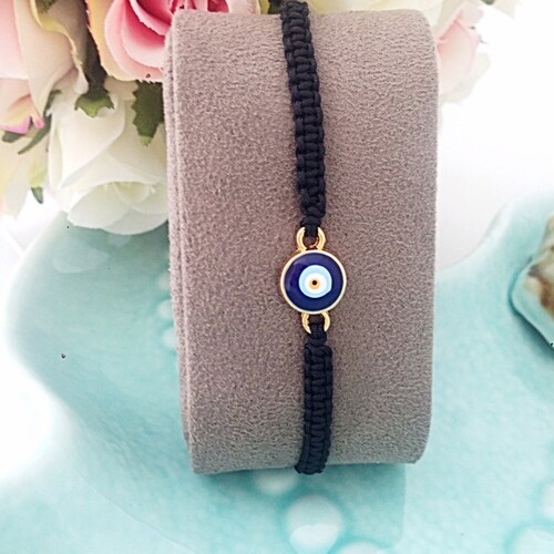 FREE SHIPPING Evil Eye Bracelet Black String Bracelet Etsy