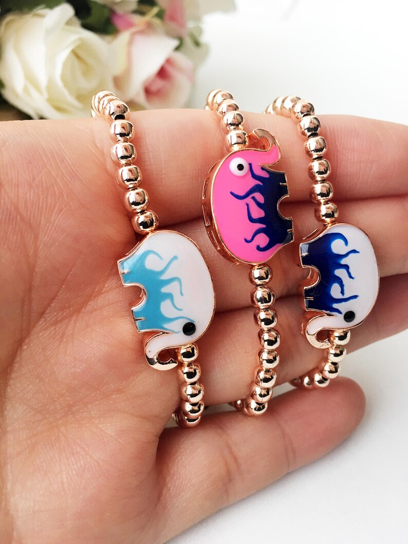 Elephant Bracelet Elephant Charm Bracelet Evil Eye Bracelet Etsy